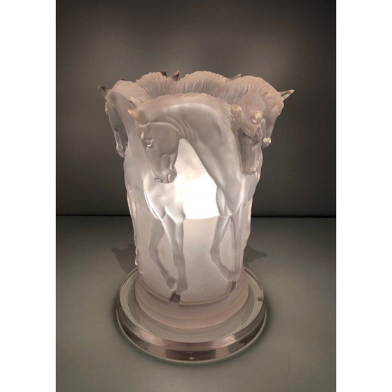 Image 1 of Lampe vintage avec décoration de chevaux en plexiglas, France 1970