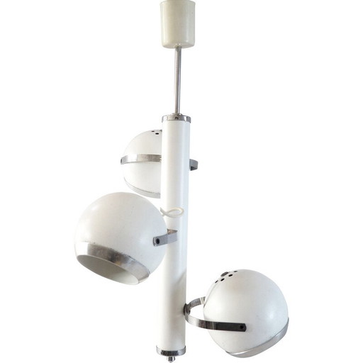 Lampe suspendue boule à œil vintage avec 3 spots, 1970