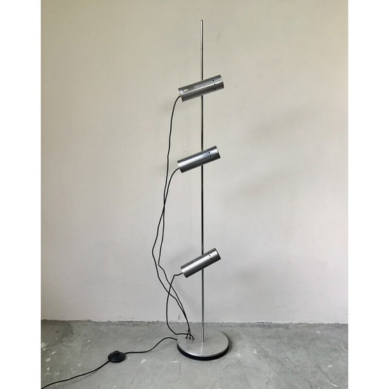 Image 1 of Lampadaire vintage en aluminium et chrome par Alain Richard pour Disderot, 1960s