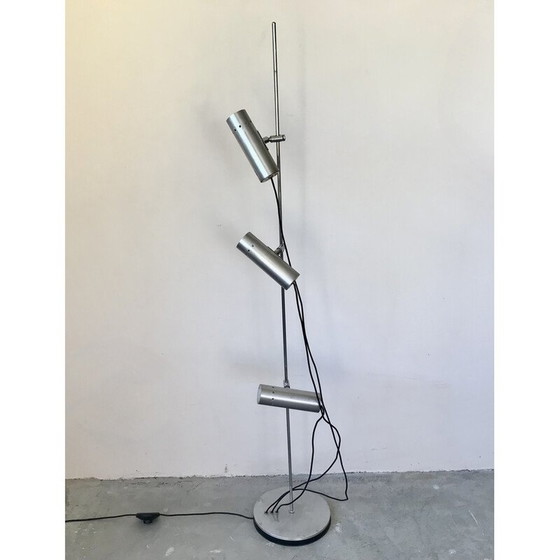 Image 1 of Lampadaire vintage en aluminium et chrome par Alain Richard pour Disderot, 1960s