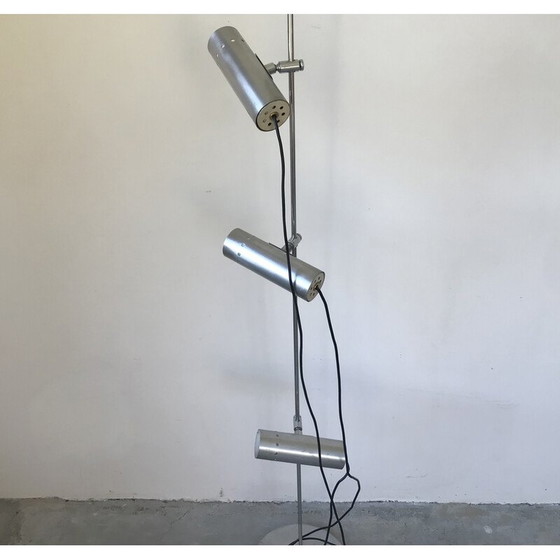 Image 1 of Lampadaire vintage en aluminium et chrome par Alain Richard pour Disderot, 1960s