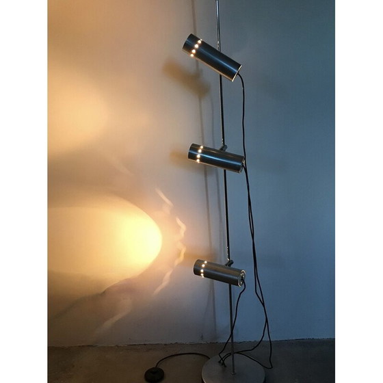 Image 1 of Lampadaire vintage en aluminium et chrome par Alain Richard pour Disderot, 1960s