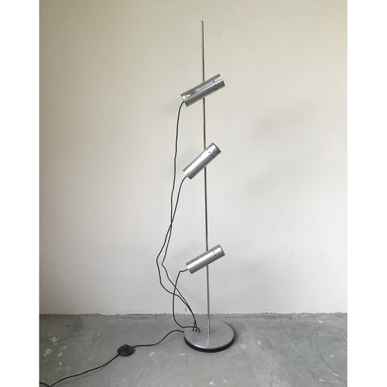 Image 1 of Lampadaire vintage en aluminium et chrome par Alain Richard pour Disderot, 1960s