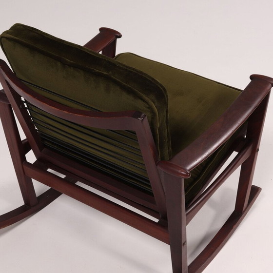 Image 1 of Fauteuil à bascule en teck du milieu du siècle par M Nissen pour Finn Juhl, années 1960