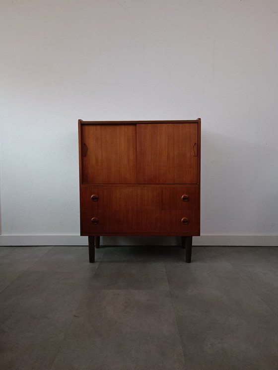 Image 1 of Vintage Danish Wall Cupboard/Highboard In Teak