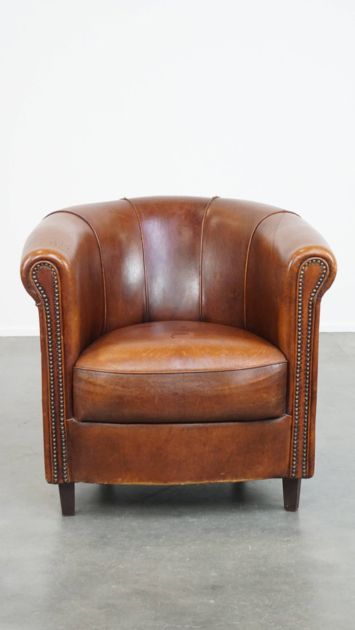 Fauteuil club en peau de mouton