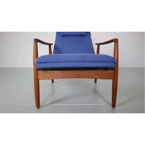 Image 1 of Fauteuil vintage en teck avec ottoman par Søren Ladefoged pour Sl Møbler, Danemark 1960