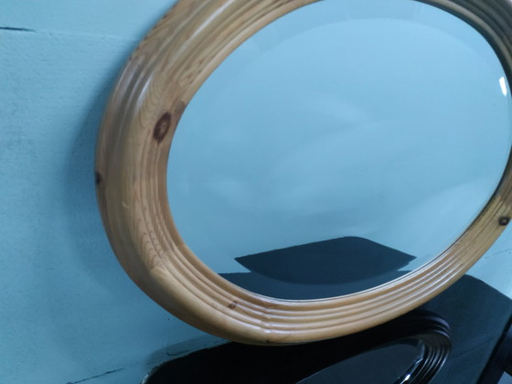 Image 1 of Miroir à facettes ovale en chêne