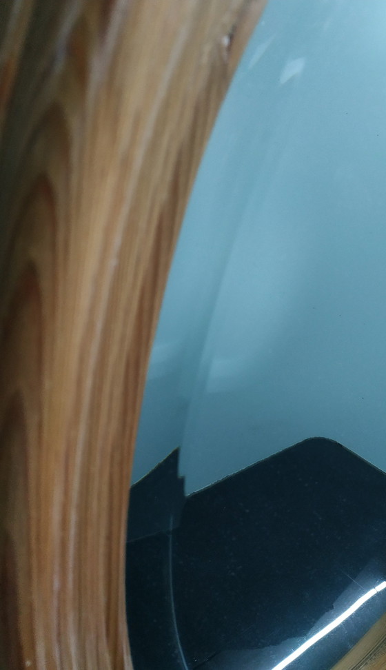 Image 1 of Miroir à facettes ovale en chêne