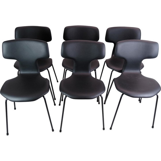 Image 1 of Ensemble de 6 chaises T vintage modèle 3103 par Arne Jacobsen pour Fritz Hansen