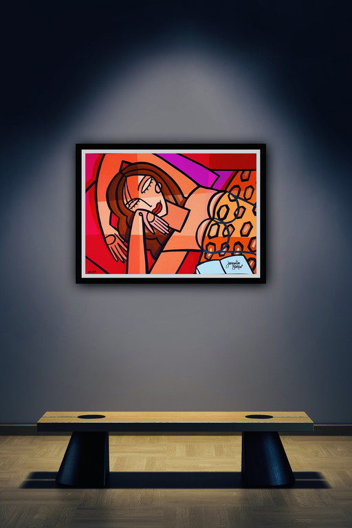 Jacqueline Schäfer : "Le sommeil". Sérigraphie signée et numérotée.