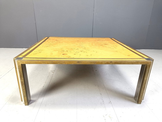 Image 1 of Table basse italienne en bois de ronce par Tommaso Barbi, 1970S