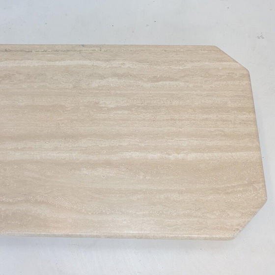 Image 1 of Table basse italienne vintage en travertin, 1980