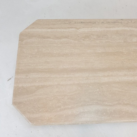 Image 1 of Table basse italienne vintage en travertin, 1980