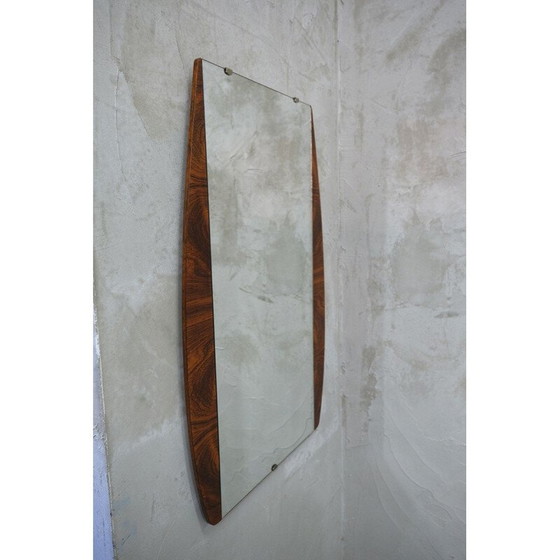 Image 1 of Miroir mural en bois de rose, Mid Century, années 1960