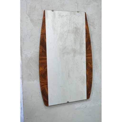 Miroir mural en bois de rose, Mid Century, années 1960