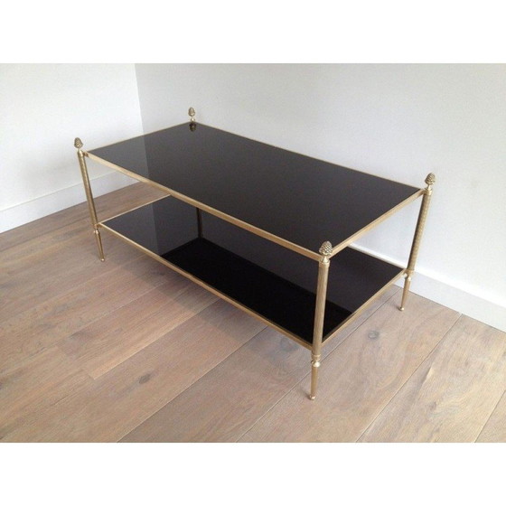 Image 1 of Table basse vintage en bronze et laiton pour Maison Baguès, France 1940