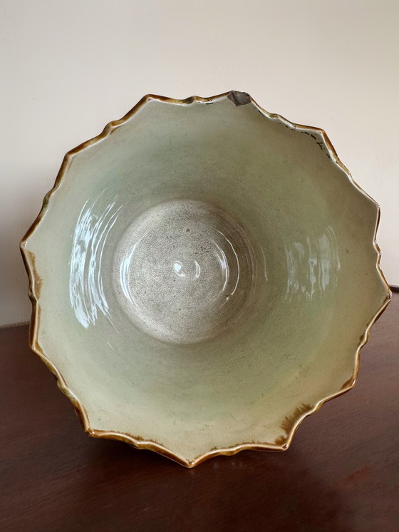 Image 1 of Cache Pot Barbotine Art Déco