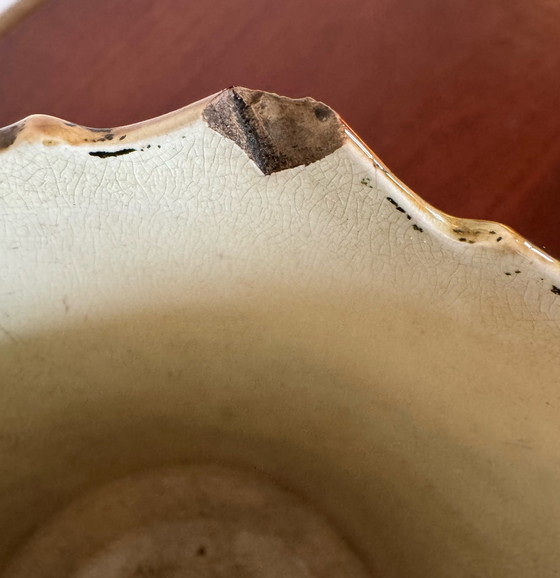 Image 1 of Cache Pot Barbotine Art Déco