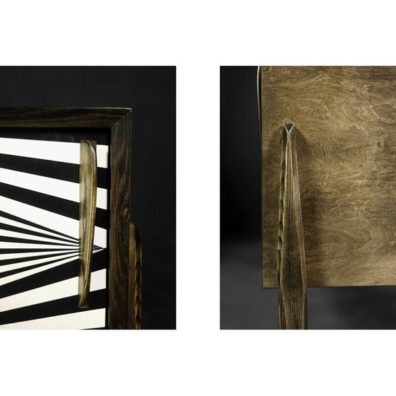 Image 1 of Buffet scandinave vintage en bouleau avec motif Op-Art, 1960