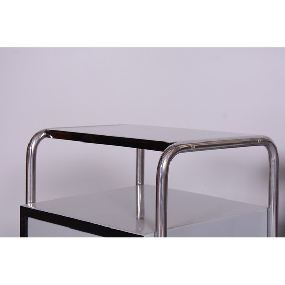 Image 1 of Paire de tables de chevet vintage en acier chromé par Vichr, Tchécoslovaquie 1930