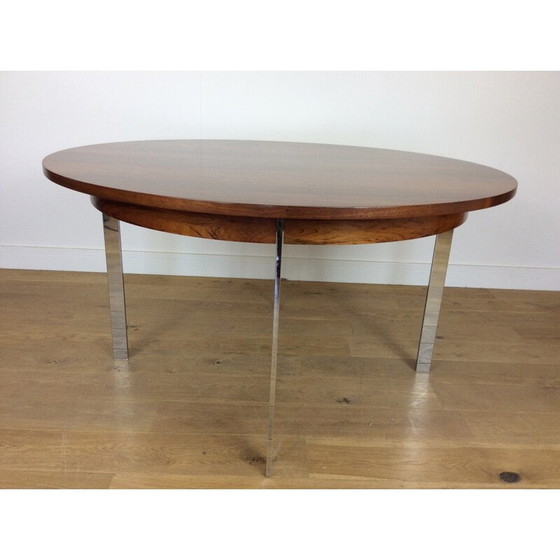 Image 1 of Table de salle à manger vintage en palissandre et chrome par Richard Young pour Merrow Associates - années 1970
