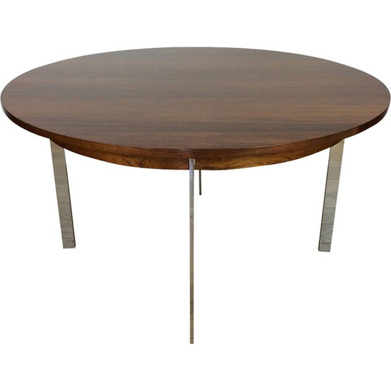 Image 1 of Table de salle à manger vintage en palissandre et chrome par Richard Young pour Merrow Associates - années 1970