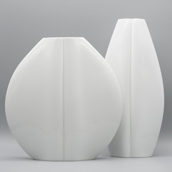 Image 1 of Chic Hutschenreuther Porcelaine brillante 70S-80S Pop-Art Vase Vintage Duo Kiss