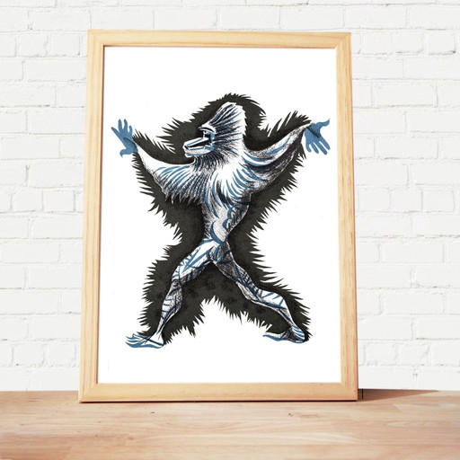 Lithographie Originale Jean Lurçat «Singe Andalou»