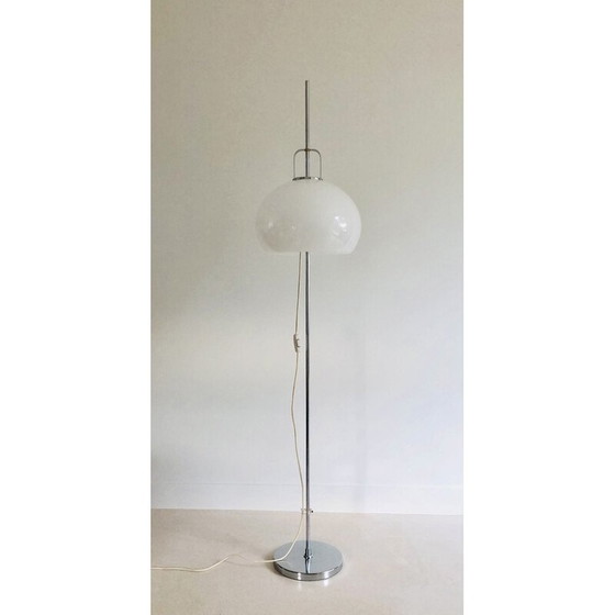 Image 1 of Lampadaire vintage "Lucerna" en acier chromé par Harvey Guzzini pour Meblo, Italie 1970