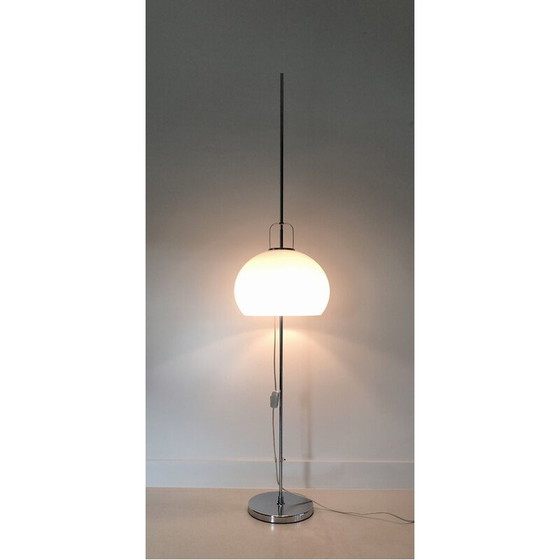 Image 1 of Lampadaire vintage "Lucerna" en acier chromé par Harvey Guzzini pour Meblo, Italie 1970