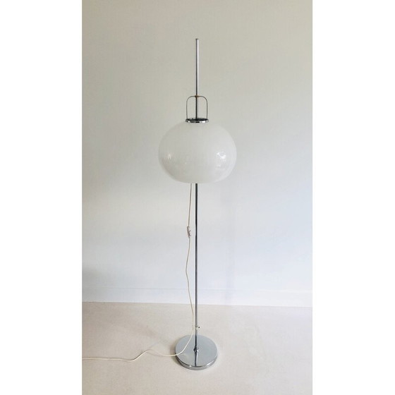 Image 1 of Lampadaire vintage "Lucerna" en acier chromé par Harvey Guzzini pour Meblo, Italie 1970