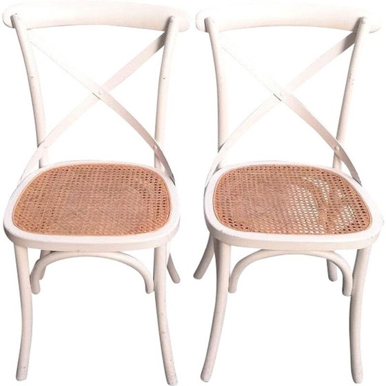 Image 1 of Chaise vintage Ton 150 en bois de hêtre et osier