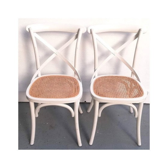 Image 1 of Chaise vintage Ton 150 en bois de hêtre et osier