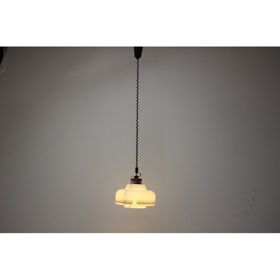 Image 1 of Lampe suspendue réglable en verre, Tchécoslovaquie 1970