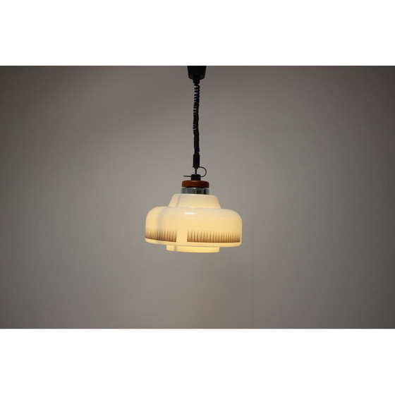 Image 1 of Lampe suspendue réglable en verre, Tchécoslovaquie 1970