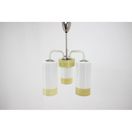 Image 1 of Lustre vintage en plastique, verre et métal, Tchécoslovaquie 1970