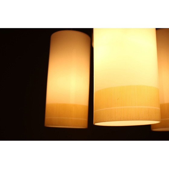 Image 1 of Lustre vintage en plastique, verre et métal, Tchécoslovaquie 1970