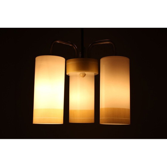 Image 1 of Lustre vintage en plastique, verre et métal, Tchécoslovaquie 1970