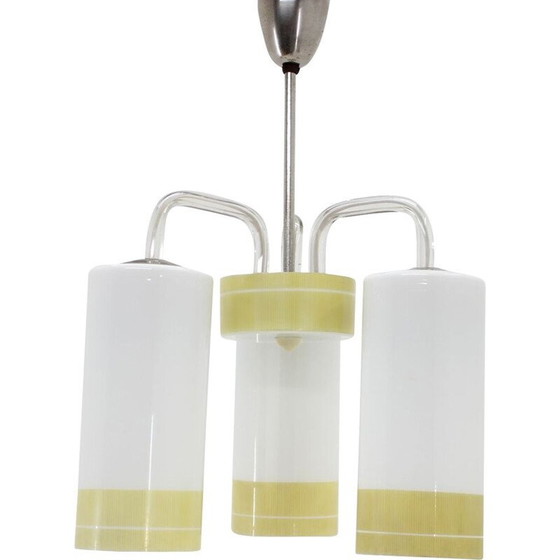 Image 1 of Lustre vintage en plastique, verre et métal, Tchécoslovaquie 1970