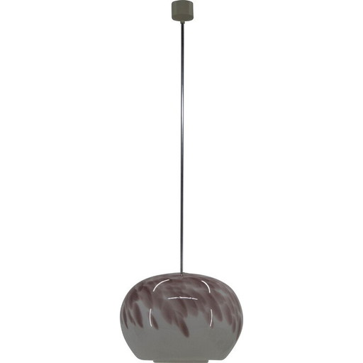 Lampe suspendue en verre d'art vintage, Tchécoslovaquie, années 1970