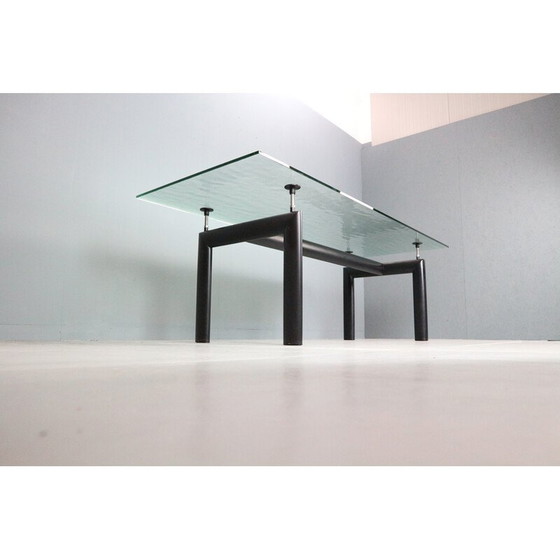 Image 1 of Table de salle à manger vintage en verre LC6 pour Cassina, Italie 1970