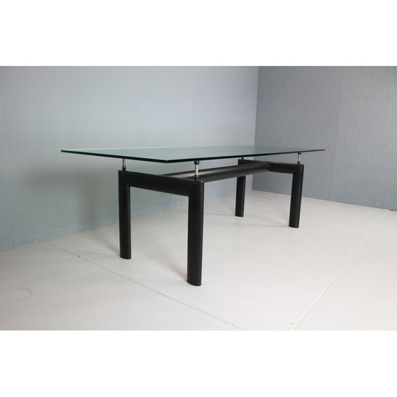 Image 1 of Table de salle à manger vintage en verre LC6 pour Cassina, Italie 1970