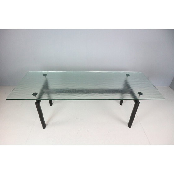 Image 1 of Table de salle à manger vintage en verre LC6 pour Cassina, Italie 1970