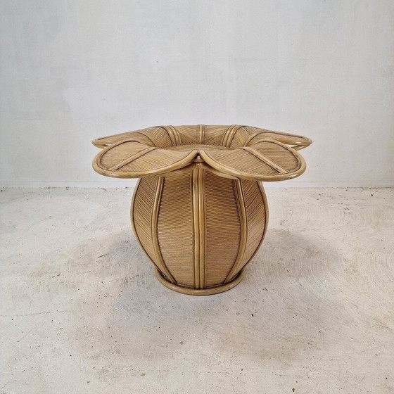 Image 1 of Base de table de salle à manger vintage en rotin et bambou, 1980