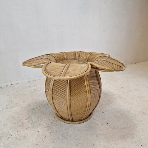 Image 1 of Base de table de salle à manger vintage en rotin et bambou, 1980