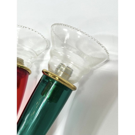 Image 1 of Paire d'appliques vintage en verre et laque par Giuseppe Righetto pour VeArt, Italie 1970