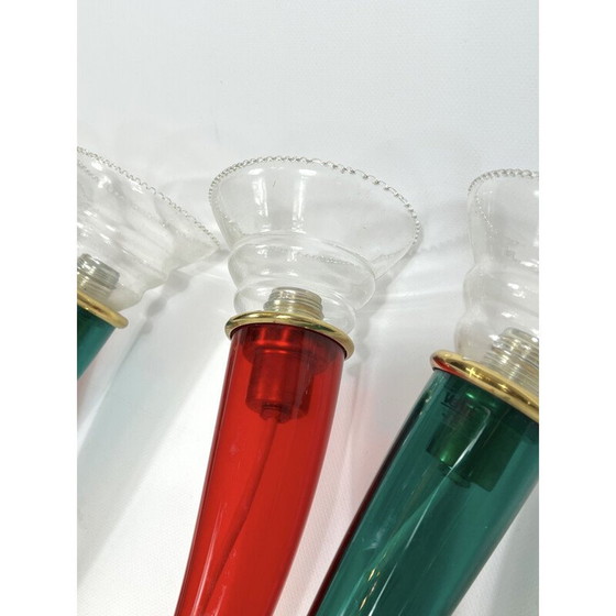 Image 1 of Paire d'appliques vintage en verre et laque par Giuseppe Righetto pour VeArt, Italie 1970
