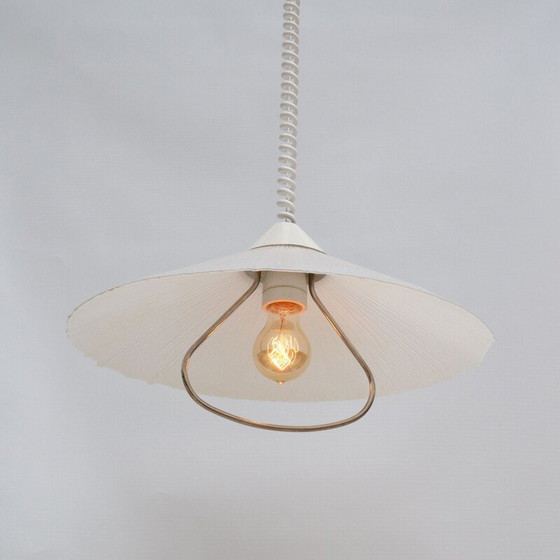 Image 1 of Lampe de cuisine vintage en verre pressé avec détails métalliques par ERCO, Allemagne 1960