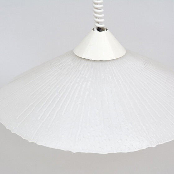 Image 1 of Lampe de cuisine vintage en verre pressé avec détails métalliques par ERCO, Allemagne 1960
